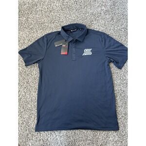 Travis Mathew Coto Performance Polo Shirt Men's Large Golf Stretch Blue NWT